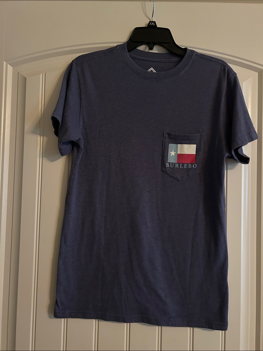 BURLEBO Men’s Navy Short-Sleeve Tee with Pocket Flag Graphic